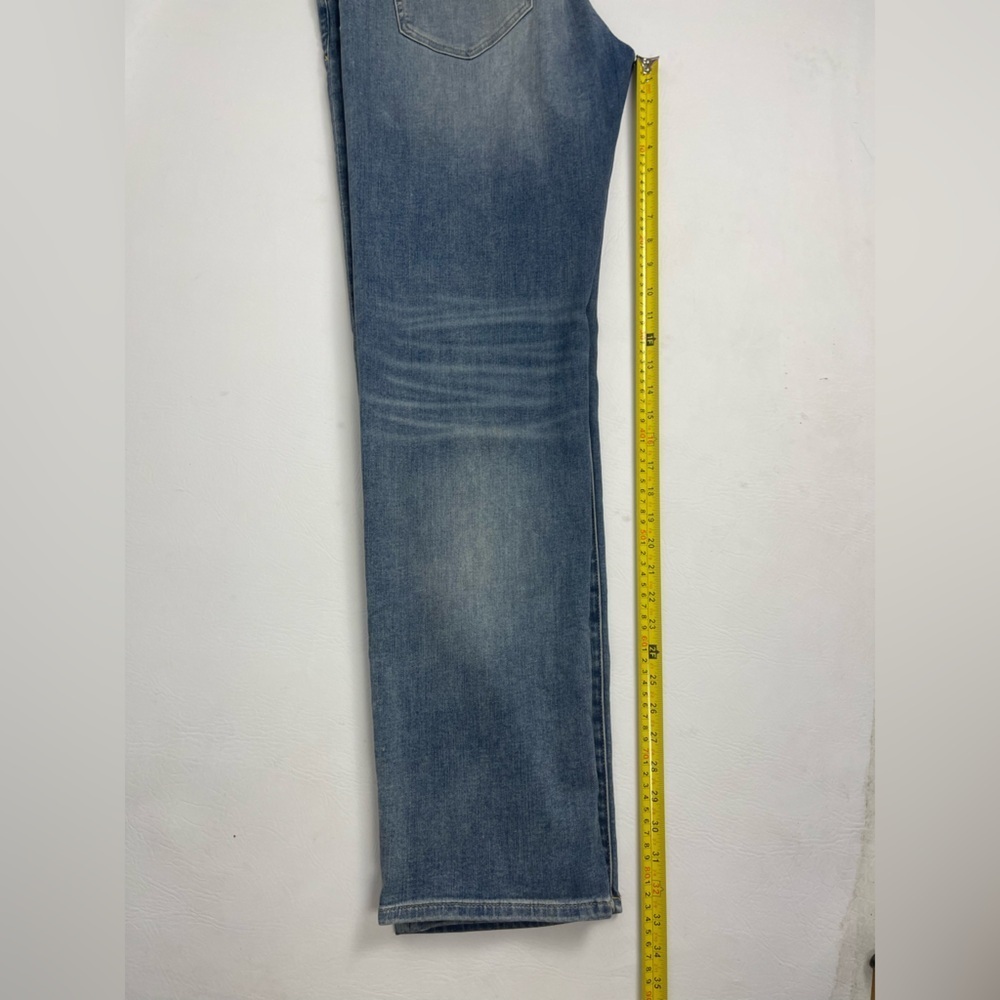 Express Hyper Stretch Distressed Slim Straight Jeans Mens 36x34 Blue - Picture 4 of 13